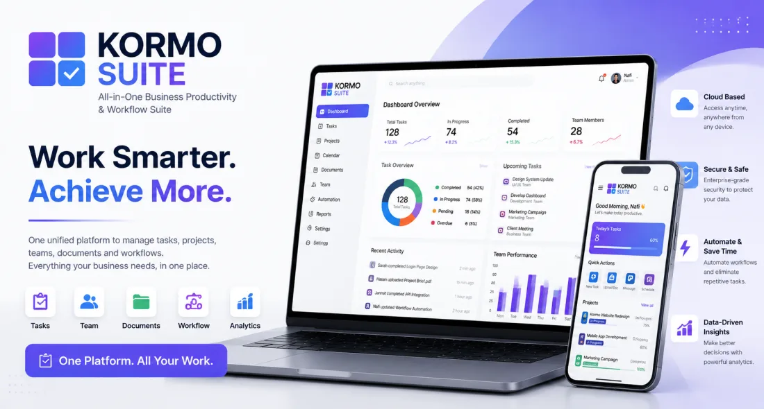 Kormo Suite Productivity Platform